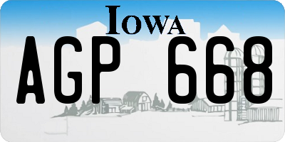 IA license plate AGP668