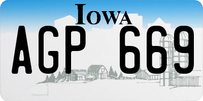 IA license plate AGP669