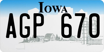 IA license plate AGP670