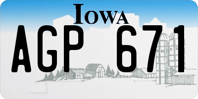 IA license plate AGP671