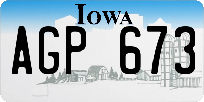 IA license plate AGP673