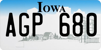 IA license plate AGP680