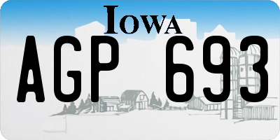 IA license plate AGP693