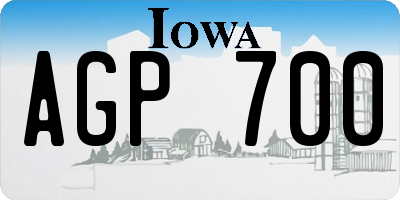 IA license plate AGP700