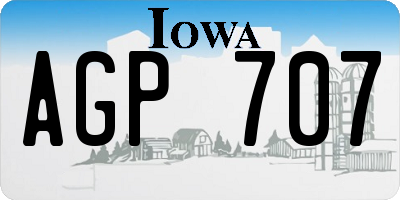 IA license plate AGP707