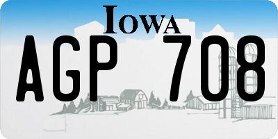 IA license plate AGP708