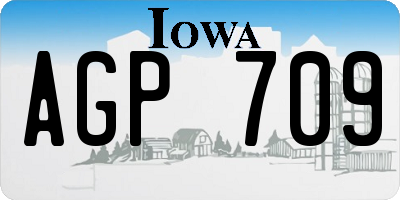 IA license plate AGP709