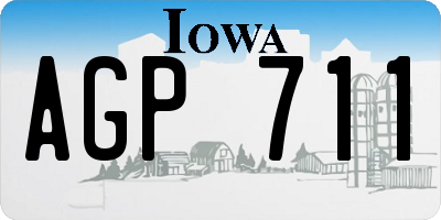 IA license plate AGP711