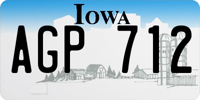 IA license plate AGP712