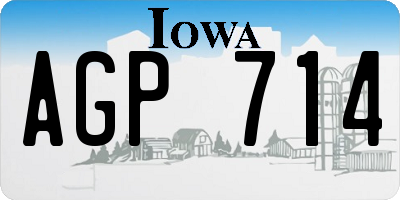 IA license plate AGP714