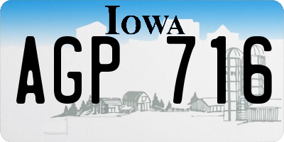 IA license plate AGP716