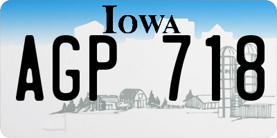 IA license plate AGP718