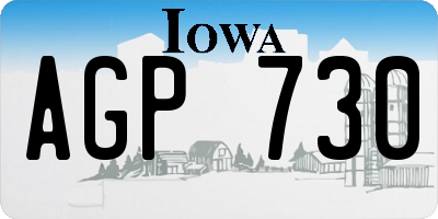 IA license plate AGP730