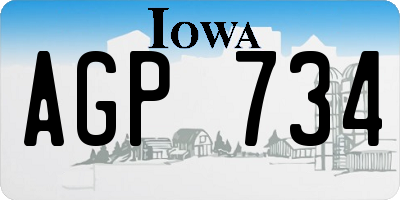 IA license plate AGP734
