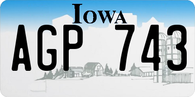 IA license plate AGP743