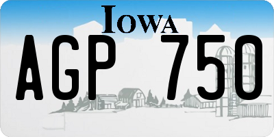 IA license plate AGP750