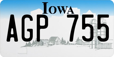 IA license plate AGP755