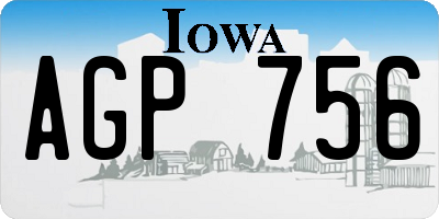 IA license plate AGP756