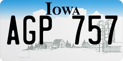 IA license plate AGP757