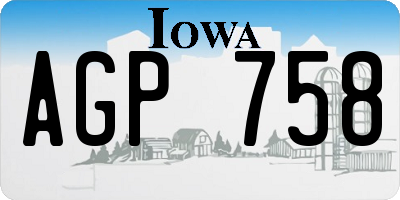 IA license plate AGP758