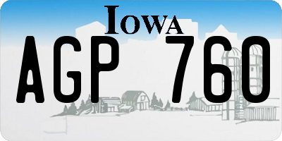 IA license plate AGP760