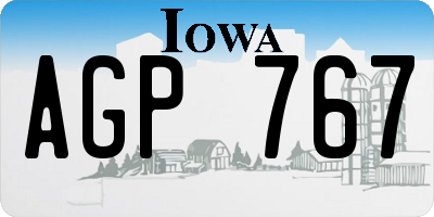 IA license plate AGP767