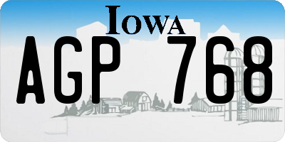 IA license plate AGP768