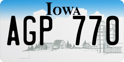 IA license plate AGP770