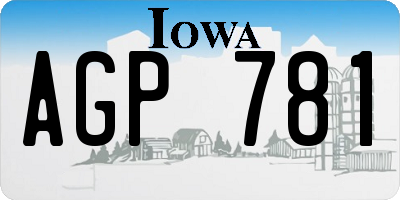IA license plate AGP781