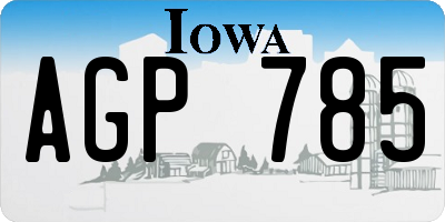IA license plate AGP785