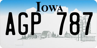 IA license plate AGP787