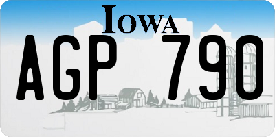 IA license plate AGP790