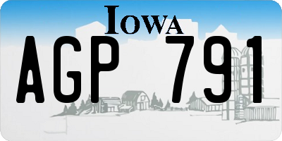 IA license plate AGP791