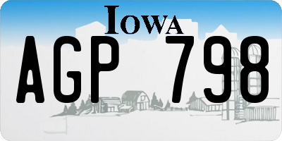 IA license plate AGP798