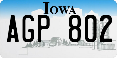 IA license plate AGP802