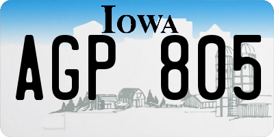 IA license plate AGP805