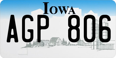 IA license plate AGP806