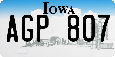 IA license plate AGP807