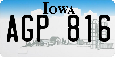 IA license plate AGP816
