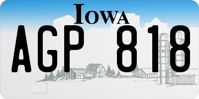 IA license plate AGP818