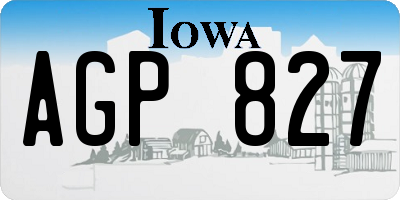 IA license plate AGP827