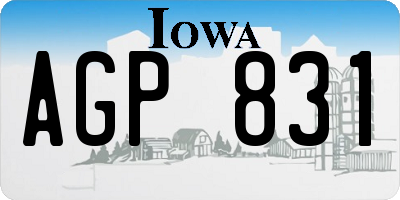 IA license plate AGP831