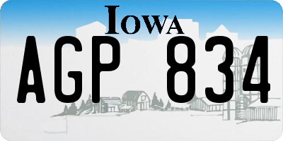 IA license plate AGP834