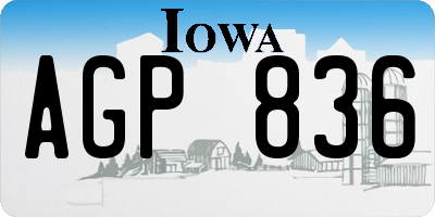 IA license plate AGP836