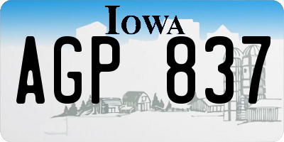 IA license plate AGP837