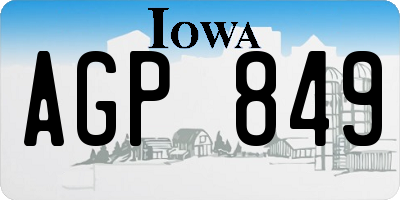 IA license plate AGP849