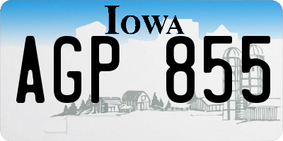 IA license plate AGP855