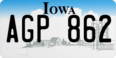 IA license plate AGP862