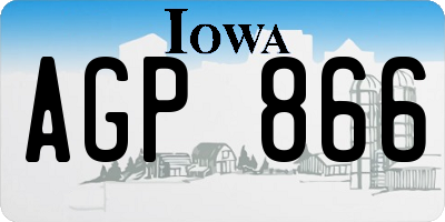 IA license plate AGP866