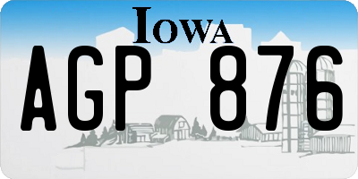 IA license plate AGP876